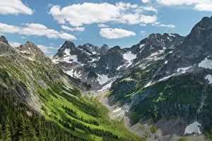 Upper: Upper Fisher Creek basin. Fisher Peak, Black Peak