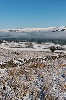 Fell: Upper Wensleydale near Hawes covered in snow, looking