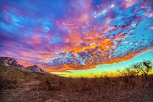 Fred: USA, Arizona, Tucson. Sunset on Catalina Mountains