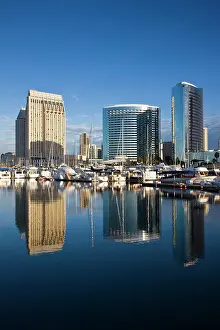 Yacht: USA, California, San Diego. Harborside city