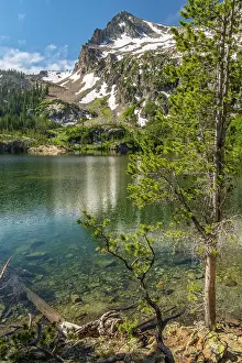 Idaho: USA, Idaho, Sawtooth Wilderness. Mountain reflects