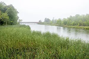 Upper: USA, Minnesota, Bemidji, Mississippi River flowing