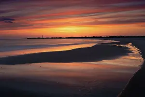 Seashore: USA, New Jersey, Cape May National Seashore. Sunset