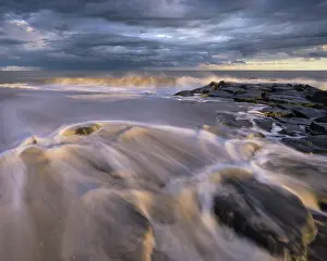 Seashore: USA, New Jersey, Cape May National Seashore. Sunset