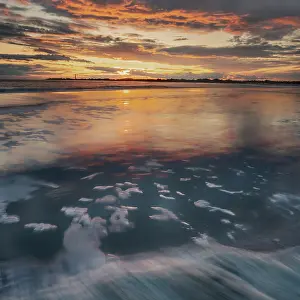 Seashore: USA, New Jersey, Cape May National Seashore. Sunset