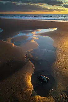 Seashore: USA, New Jersey, Cape May National Seashore. Sunset