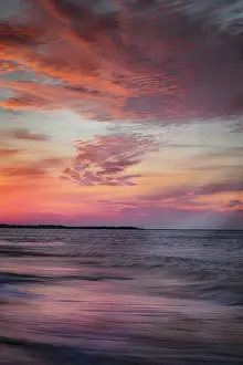 Seashore: USA, New Jersey, Cape May National Seashore. Sunset