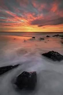 Seashore: USA, New Jersey, Cape May National Seashore. Sunrise