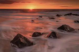 Seashore: USA, New Jersey, Cape May National Seashore. Sunrise