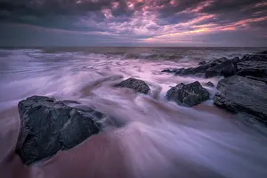 Seashore: USA, New Jersey, Cape May National Seashore. Sunrise
