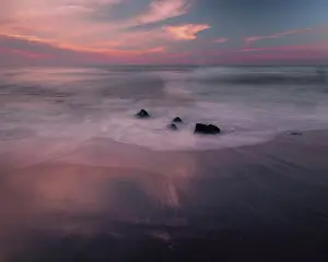 Seashore: USA, New Jersey, Cape May National Seashore. Sunrise