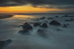 Seashore: USA, New Jersey, Cape May National Seashore. Sunrise