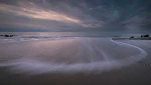 Seashore: USA, New Jersey, Cape May National Seashore. Sunset