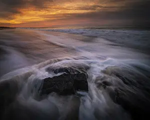 Seashore: USA, New Jersey, Cape May National Seashore. Sunset