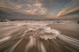 Seashore: USA, New Jersey, Cape May National Seashore. Sunset
