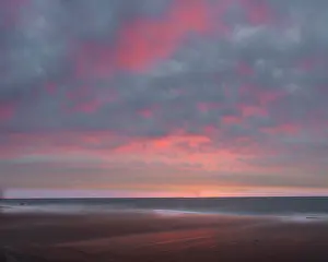 Seascape: USA, New Jersey, Cape May National Seashore. Ocean and beach