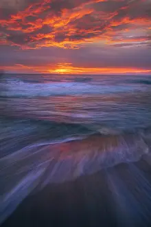 Seascape: USA, New Jersey, Cape May National Seashore. Ocean and beach