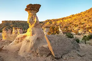 Gordon: USA, New Mexico, Ojito Wilderness. Eroded desert rocks