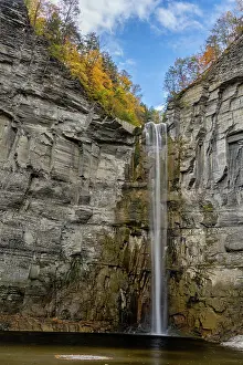 Howie Garber: USA, New York. Fall foliage and Taughannock Falls at State