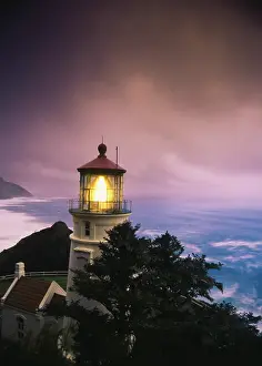 Direction: USA, Oregon, View of Heceta Head Lighthouse