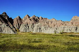 Butt: USA, South Dakota. Badlands National Park, Prairie Wind