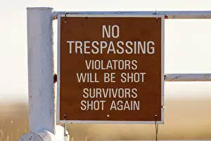 Panhandle: USA - no Trespassing sign in the Texas Panhandle
