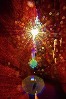 Utah: USA, Utah, Kanab, Peekaboo Slot Canyon, Sun Star Reflections