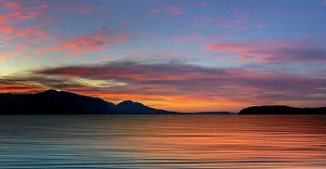 Canal: USA, Washington State, Seabeck. Composite panoramic