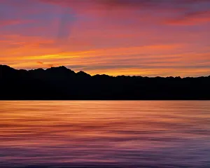 Canal: USA, Washington State, Seabeck. Composite panoramic