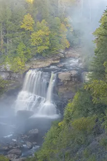 Virginia: USA, West Virginia, Davis. Overview of waterfall