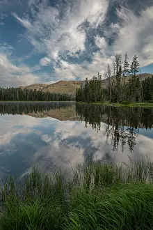 Wyoming: USA, Wyoming. Clouds reflected in Sylvan Lake, Yellowstone