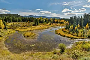 Highway: USA, Wyoming. Grand Tetons National Park bend in