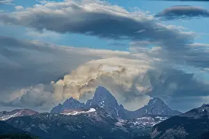 Storm: USA, Wyoming. Landscape of the Grand Teton, from the west