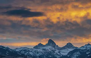 Hole: USA, Wyoming. Mount Owen, Grand and Middle Teton