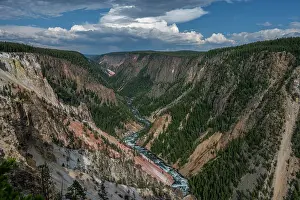 Wyoming: USA, Wyoming. Yellowstone River and Grand Canyon