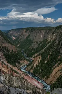 Wyoming: USA, Wyoming. Yellowstone River and Grand Canyon