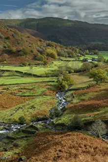 Cumbria: The valley of Easedale in autumn, looking down S