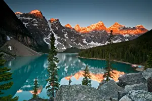 Rockies: Valley of the Ten Peaks reflected in Moraine La