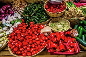 Guatemala: Vegetable stalls, Solol highland market centre