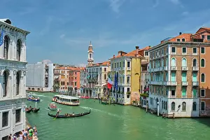 Veneto: VENICE, ITALY, JULY 19, 2019: Grand Canal with b