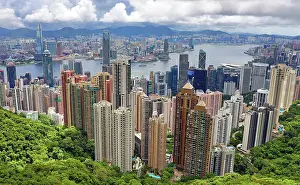 Victoria: Victoria Harbour and Skyline from Victoria Peak, Hong Kong