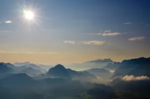 Salzach: View of Alpine panorama, Osterhorn group, Dachstein