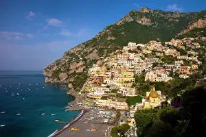 Amalfi: View along the Amalfi coast of the hillside