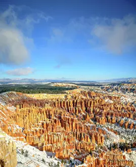 Amphitheatre: View of the amphitheatre, snow-covered bizarre rocky