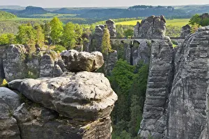 Table: View of the Bastei, Bastei Bridge, with Wehlnade