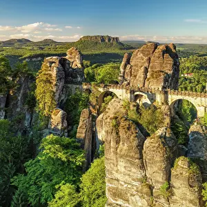 Lilienstein: View over the Bastei bridge to the Lilienstein