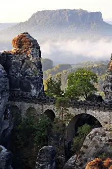 Saxon: View of the Bastei Bridge. Lohmen, Rathern, Saxon