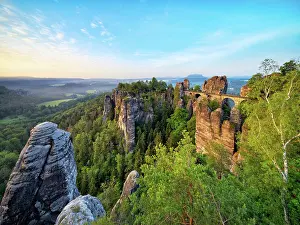 Saxon: View of the Bastei Bridge in the morning light