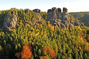 Bastei: View of the Bastei, Elbsandsteingebirge, National
