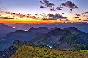 Rothorn: View from Brienzer Rothorn on Central Swiss Alps